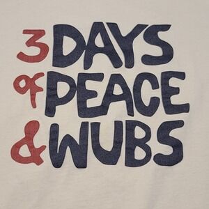 Excision Wubstock Graphic T-Shirt Mens XL Cream 3 Days of Peace & Wubs EDM Rave